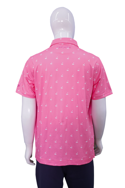 (Holiday 20%OFF) UniCaddie Premium Youth Unisex Golf Polo Shirts - Pink Golf Pin Flag