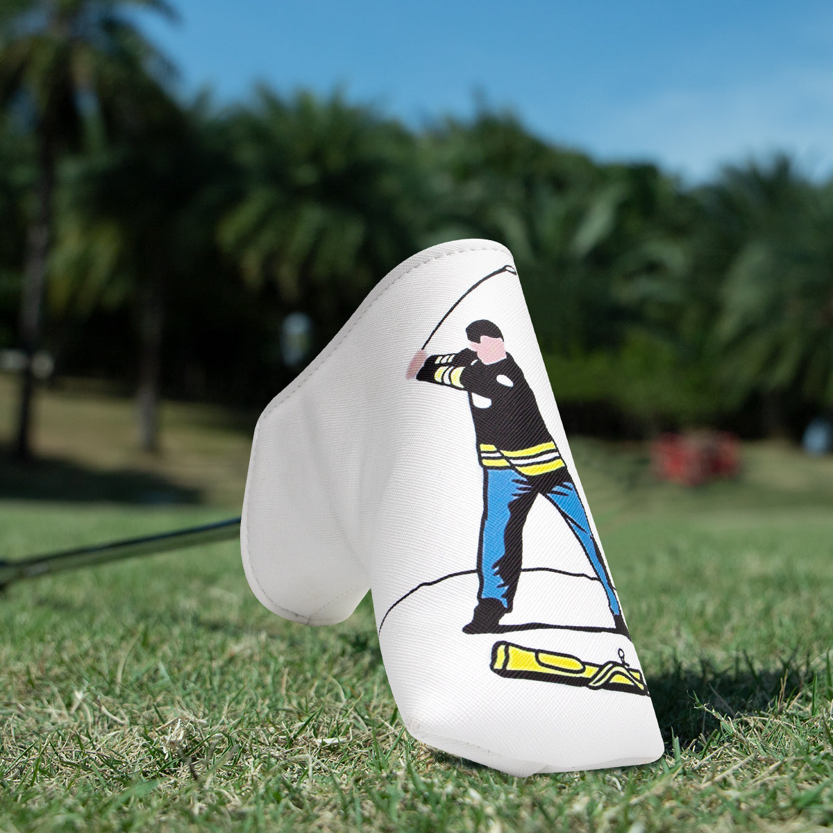 **New Arrivals** Faux Leather Putter Cover (Gilmore White- Blade） – Durable, Soft, and Stylish Headcover with Magnetic Closure for Secure Fit. Protects Your Putter from Dings and Scratches