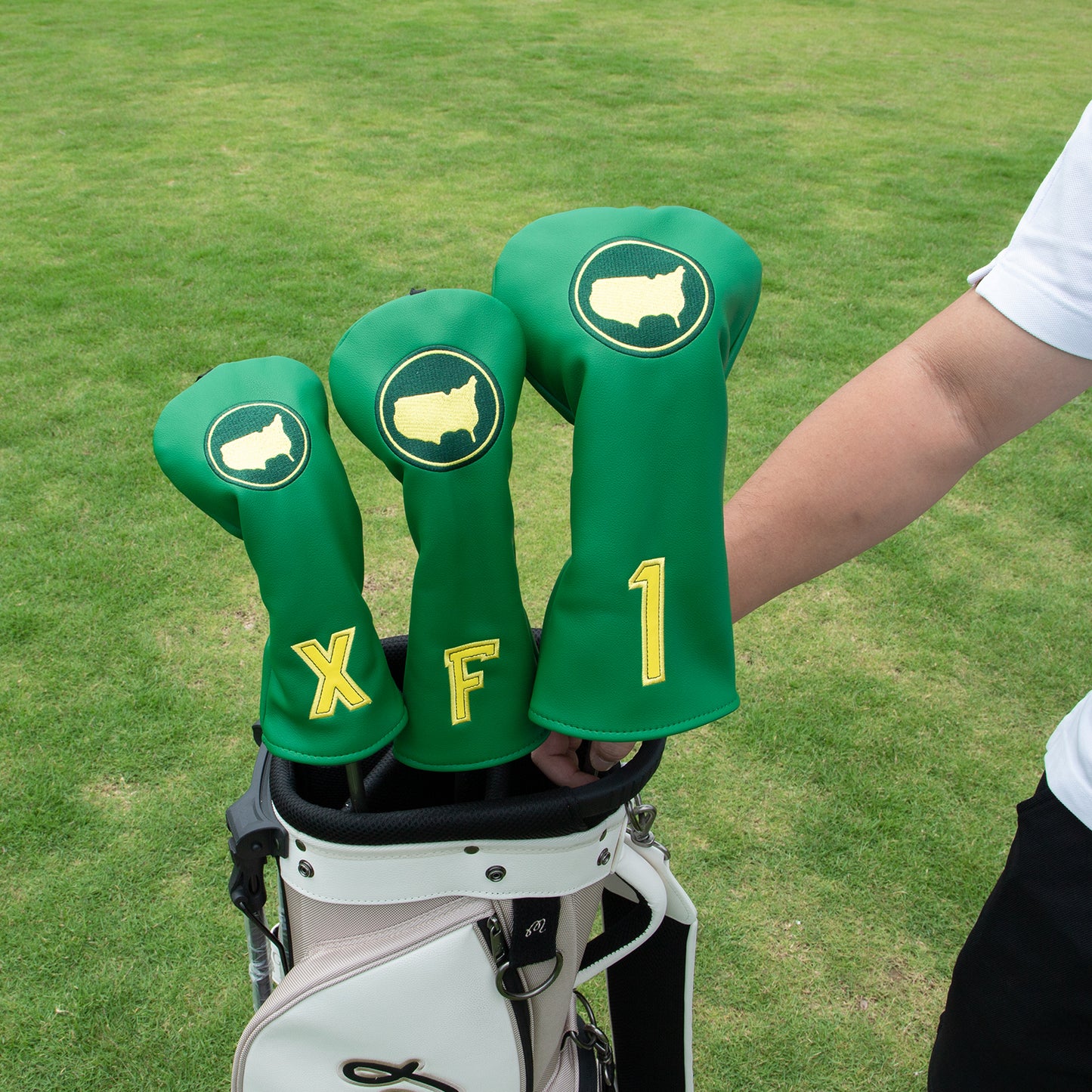 **New Arrival** Golf Club Head Covers (Green Masters) – 4 options available. Premium driver, fairway wood, and hybrid covers for golfers. Durable and stylish