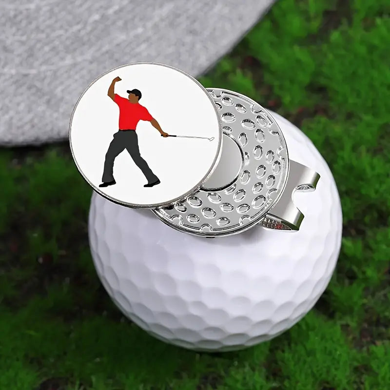 (Tiger) Golf Ball Marker with High-Quality Magnetic Hat Clip – Durable, Strong Hold, and Easy Access on the Course