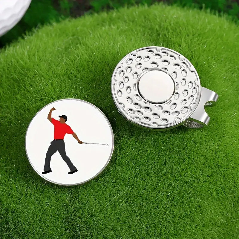 (Tiger) Golf Ball Marker with High-Quality Magnetic Hat Clip – Durable, Strong Hold, and Easy Access on the Course