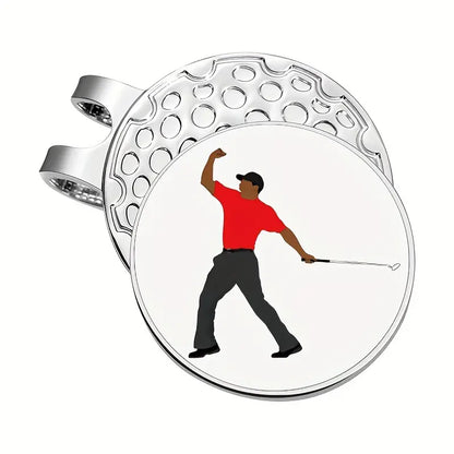 (Tiger) Golf Ball Marker with High-Quality Magnetic Hat Clip – Durable, Strong Hold, and Easy Access on the Course