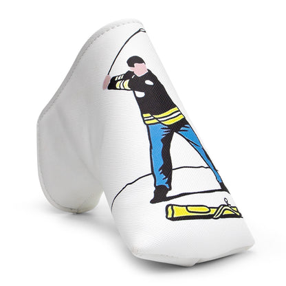 **New Arrivals** Faux Leather Putter Cover (Gilmore White- Blade） – Durable, Soft, and Stylish Headcover with Magnetic Closure for Secure Fit. Protects Your Putter from Dings and Scratches