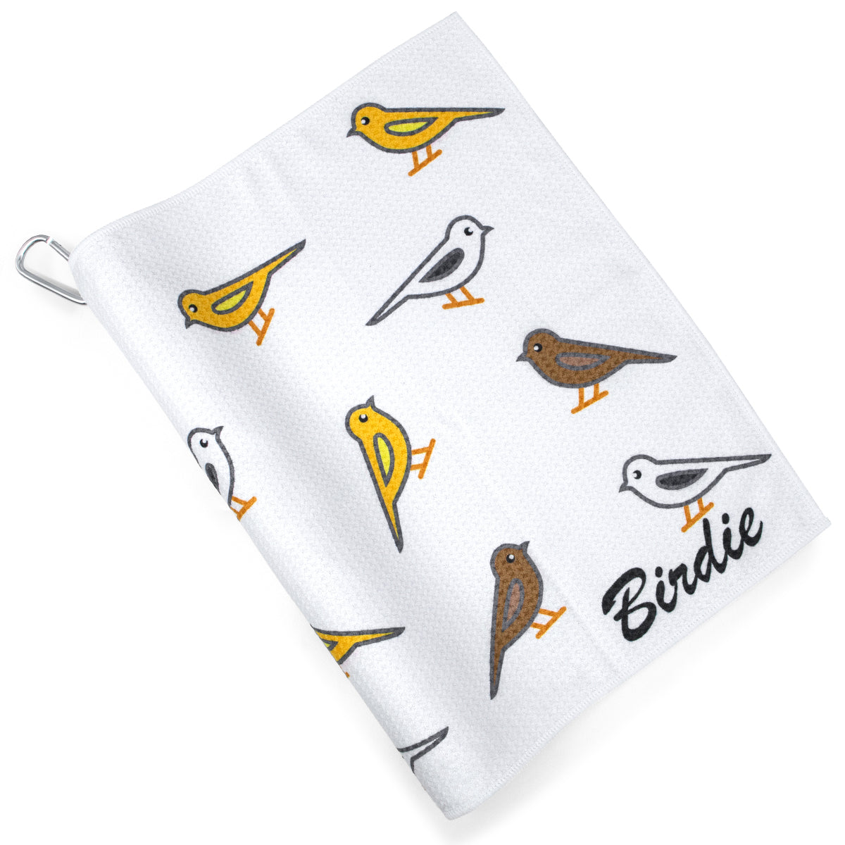 Microfiber Golf Towel (Birdie)with Quick-Dry Dual-Sided Design, Portable Carabiner, Gentle Cleaning, Durable & Easy-Care - Perfect for Golf- Premium Performance Towel