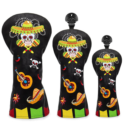 Golf Club Head Covers (Sugar Skull) – 4 options available. Premium driver, fairway wood, and hybrid covers for golfers. Durable and stylish