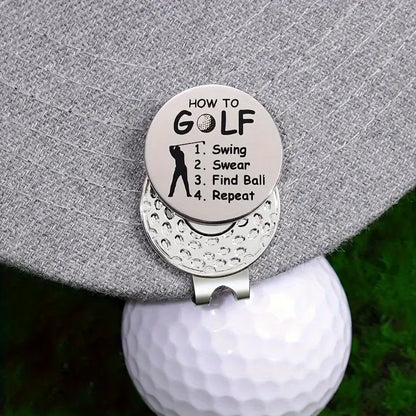 (How to Golf) Golf Ball Marker with High-Quality Magnetic Hat Clip – Durable, Strong Hold, and Easy Access on the Course