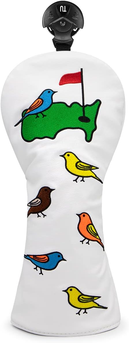 Golf Club Head Covers (Birdie on Green) – 4 Options to Choose From. Premium Golf Driver, Fairway Wood, and Hybrid Club Headcovers for Golfers, Durable & Stylish