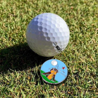 (Bonk!) Golf Ball Marker with High-Quality Magnetic Hat Clip – Durable, Strong Hold, and Easy Access on the Course