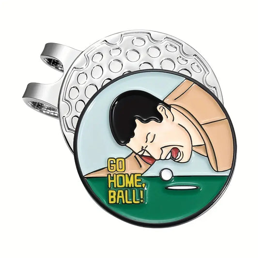 (Go Home Ball) Golf Ball Marker with High-Quality Magnetic Hat Clip – Durable, Strong Hold, and Easy Access on the Course