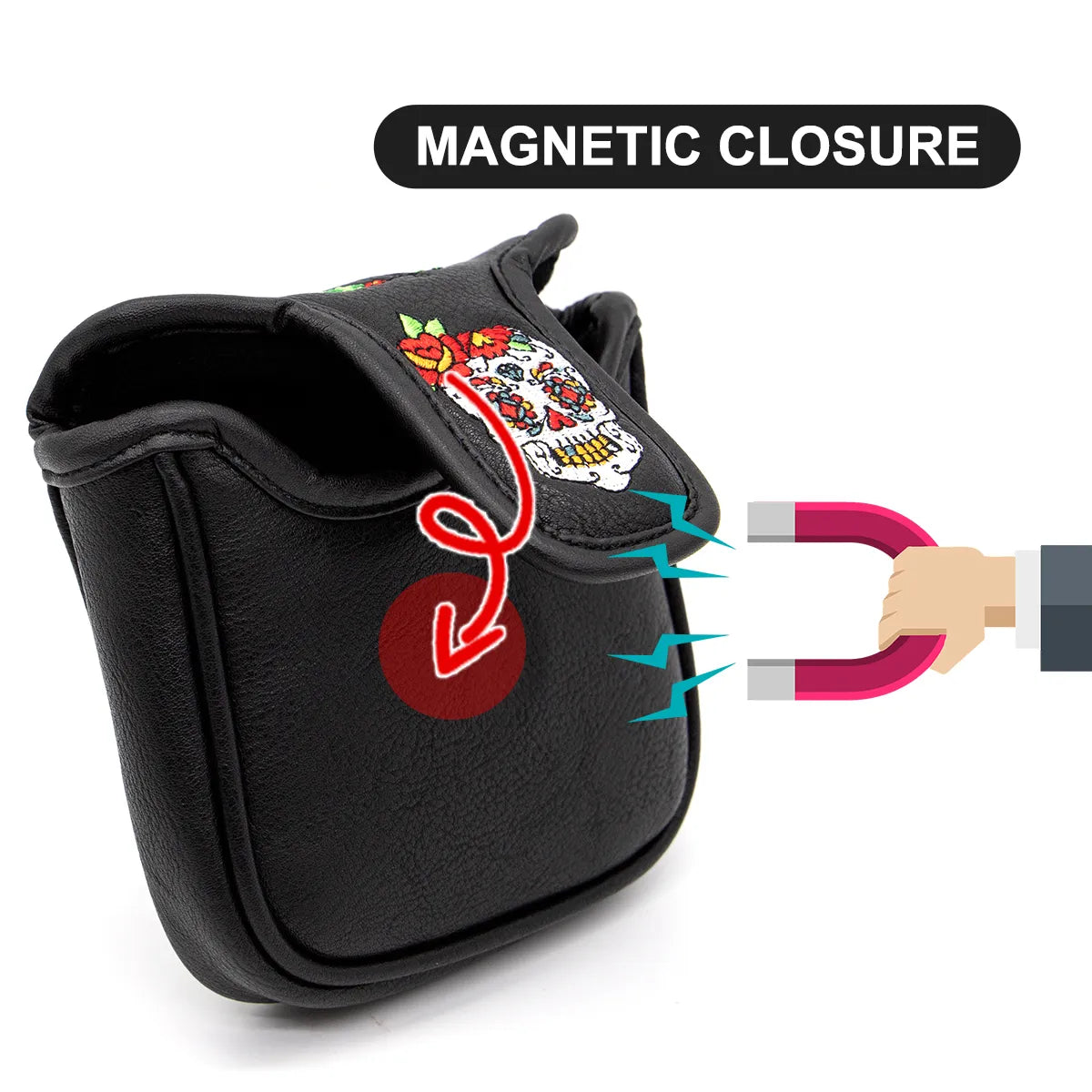 Sugar Skull Mallet Putter Cover(No Ribbon) – Sweet Style, Soft Feel, and a Hole-in-One Fit! 🍦🏌️‍♂️