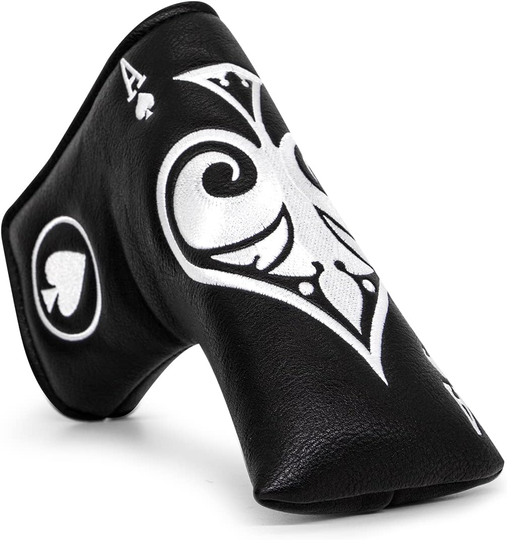 Premium Faux Leather Putter Cover (Ace of Spade-Blade) – Durable, soft, and stylish with magnetic closure for a secure fit. Protects your putter from dings and scratches