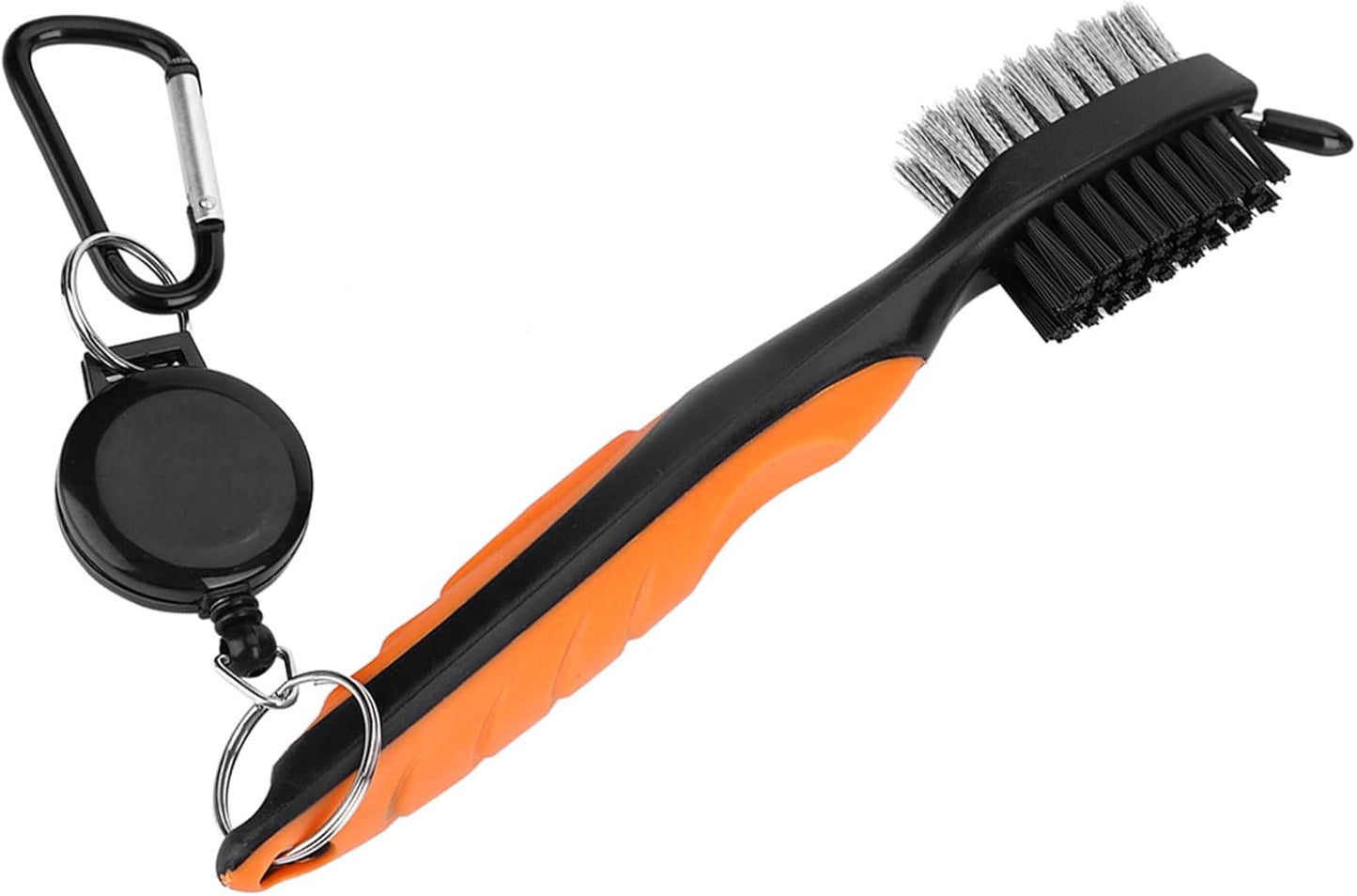 Golf Club Brush with Retractable Zip-line and Aluminum Carabiner golf brush