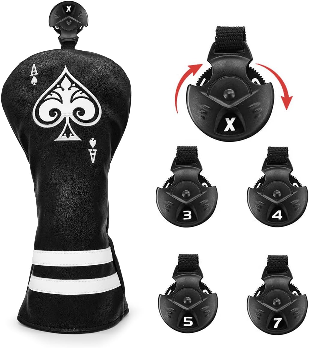 Ace of Spade Golf Club Headcovers (Driver, Wood, Hybrid)– Fun, Durable, & Stylish! 🍦🏌️‍♂️