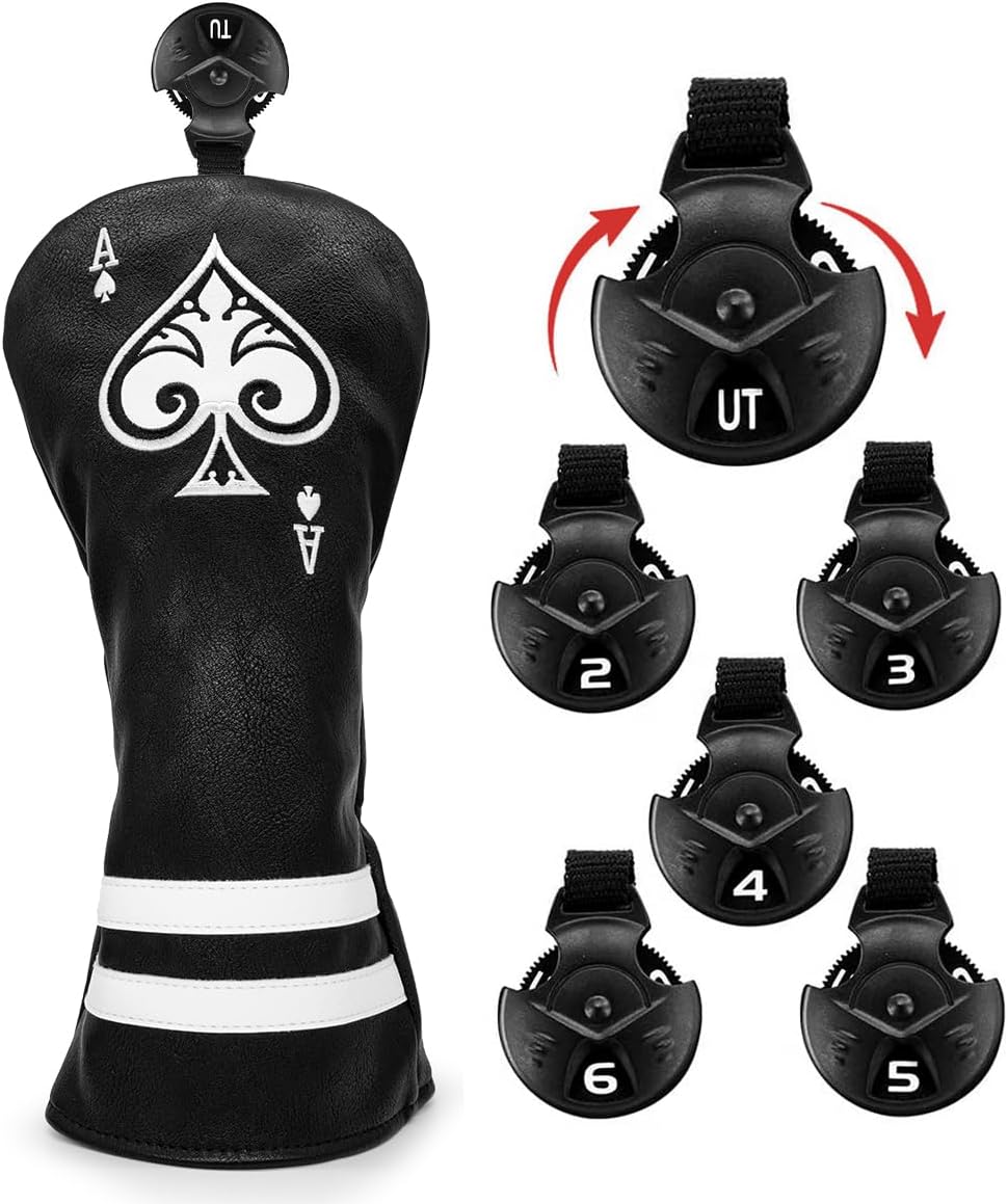 Ace of Spade Golf Club Headcovers (Driver, Wood, Hybrid)– Fun, Durable, & Stylish! 🍦🏌️‍♂️