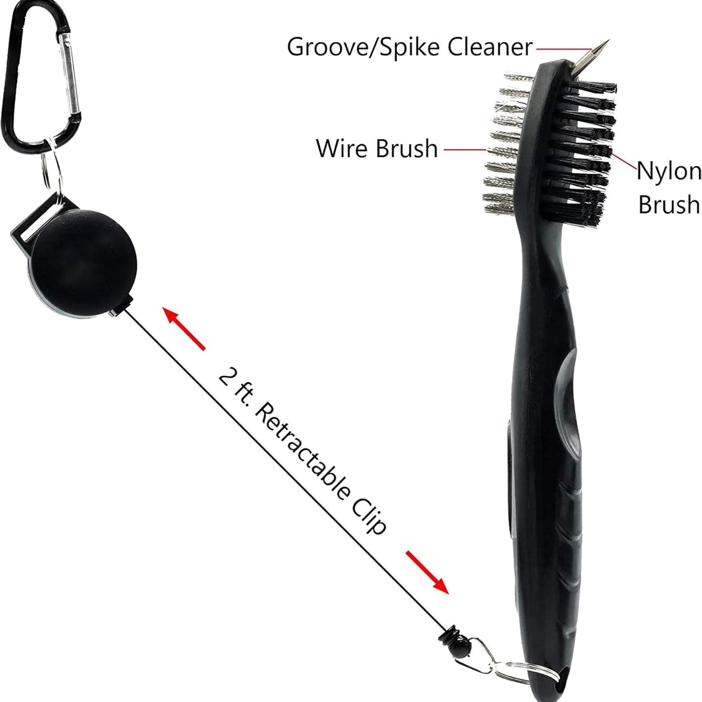 Golf Essentials Kit with Golf Towel, Cleaning Brush, and Ball Alignment Kit golf brush