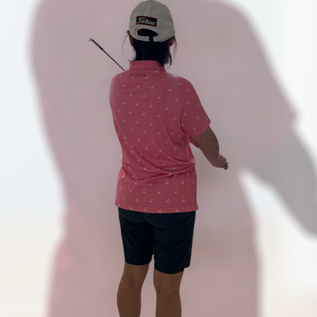 (Women) UniCaddie Ace Golf Polo – Crisp, Classic, Cool in Pink!