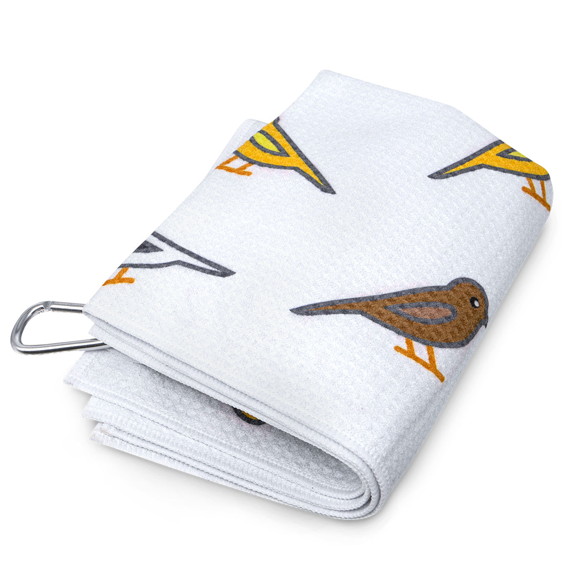 Microfiber Golf Towel (Birdie)with Quick-Dry Dual-Sided Design, Portable Carabiner, Gentle Cleaning, Durable & Easy-Care - Perfect for Golf- Premium Performance Towel