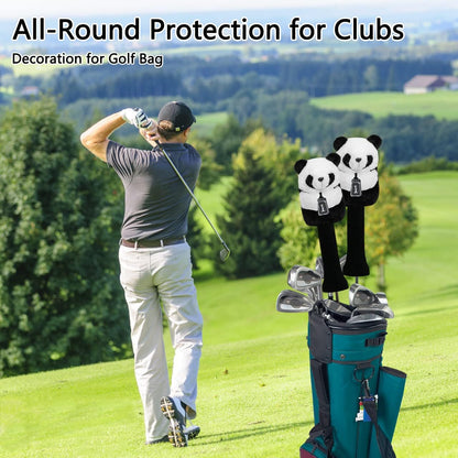 Golf Driver Head Cover (Panda) – Fits 460CC clubs. Perfect for Taylormade, Titleist, Callaway, Ping. Stylish, funny animal design. Durable and universal fit