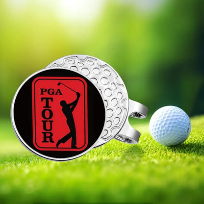 (PGA Tour) Golf Ball Marker with High-Quality Magnetic Hat Clip – Durable, Strong Hold, and Easy Access on the Course