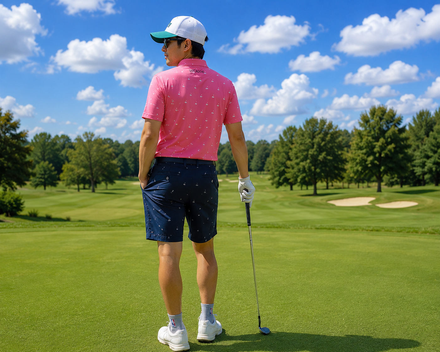 (Men) UniCaddie Ace Golf Polo – Crisp, Classic, Cool in Pink!
