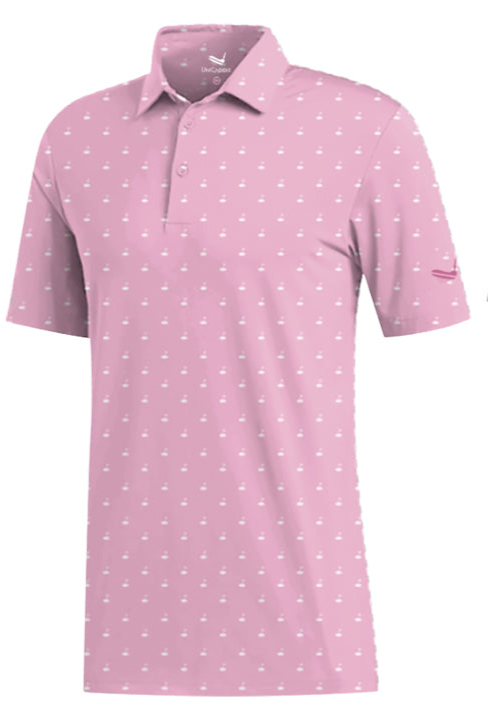 (Holiday 20%OFF) UniCaddie Premium Men's Golf Polo Shirts - Pink Golf Pin Flag