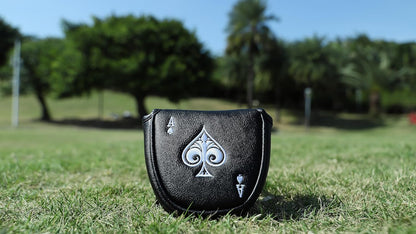 Premium Faux Leather Putter Cover (Ace of Spade-Mallet) – Durable, soft, and stylish with magnetic closure for a secure fit. Protects your putter from dings and scratches