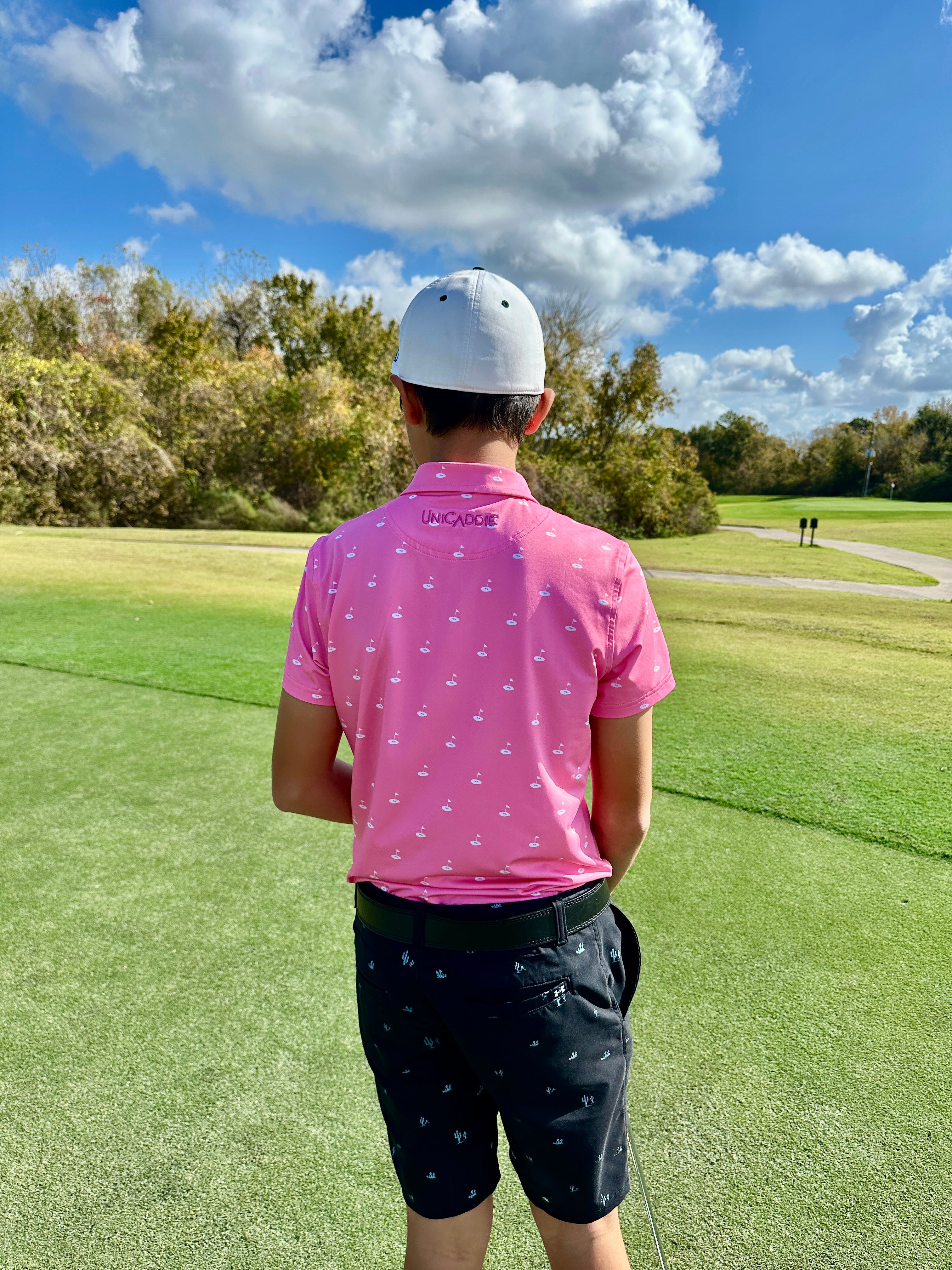 (Women) UniCaddie Ace Golf Polo – Crisp, Classic, Cool in Pink!