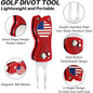 Golf Divot Repair Tool (American Flag) – Compact, Foldable Design with American Flag Golf Ball Marker for Easy Greens Maintenance and Proud Play