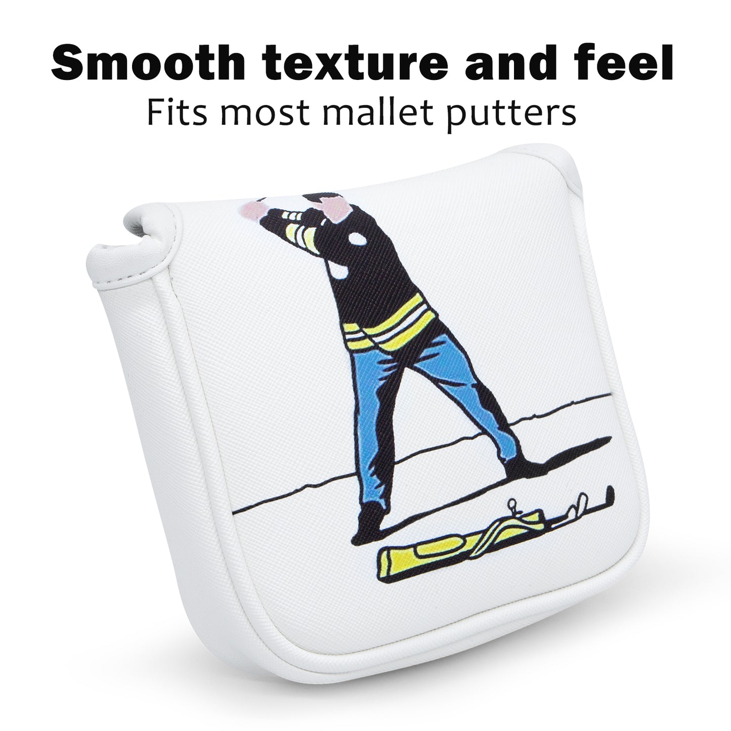 **New Arrivals** Faux Leather Putter Cover (Gilmore White- Mallet） – Durable, Soft, and Stylish Headcover with Magnetic Closure for Secure Fit. Protects Your Putter from Dings and Scratches