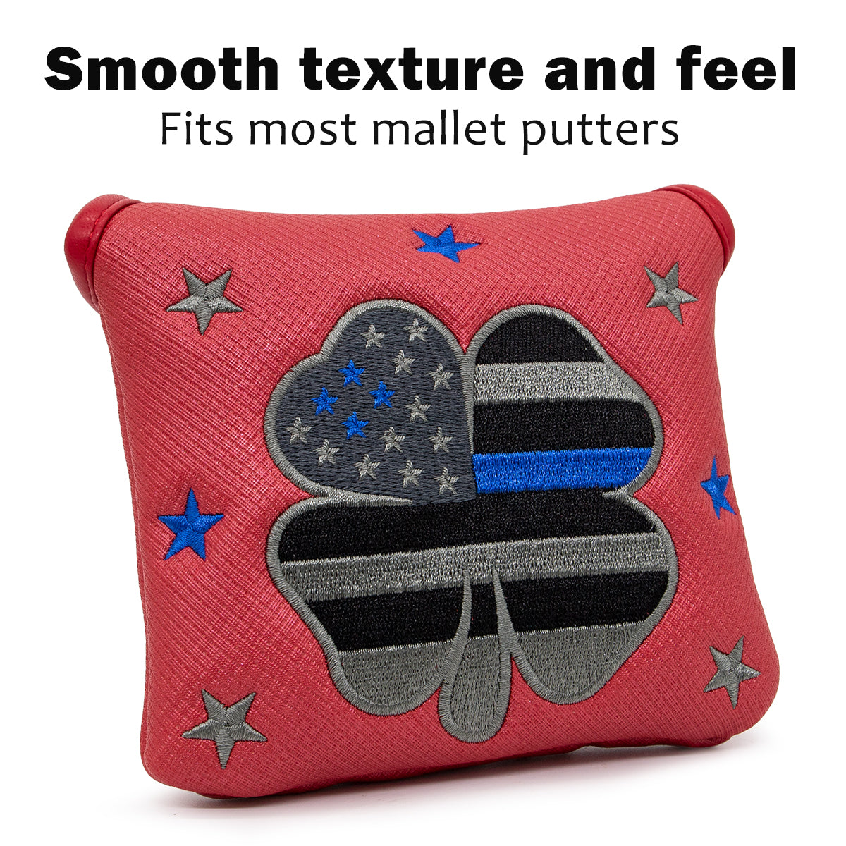 Premium Faux Leather Putter Cover (American Flag- Mallet Red） – Durable, Soft, and Stylish Headcover with Magnetic Closure for Secure Fit. Protects Your Putter from Dings and Scratches