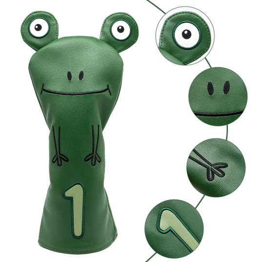 Golf Club Head Covers (Frog) – 4 options available. Premium driver, fairway wood, and hybrid covers for golfers. Durable and stylish