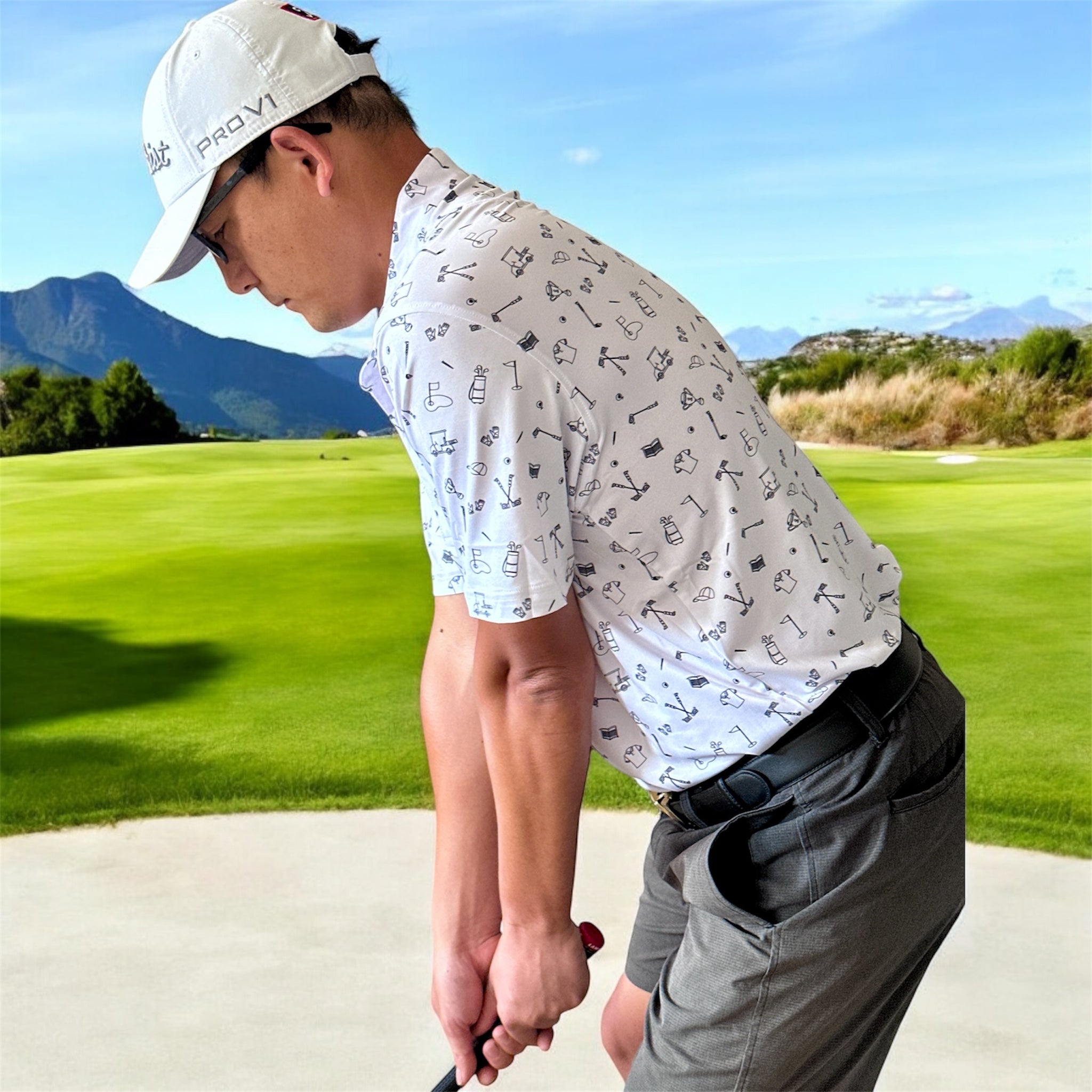 (Men) UniCaddie Ace Golf Polo – Crisp, Classic, Cool in White!