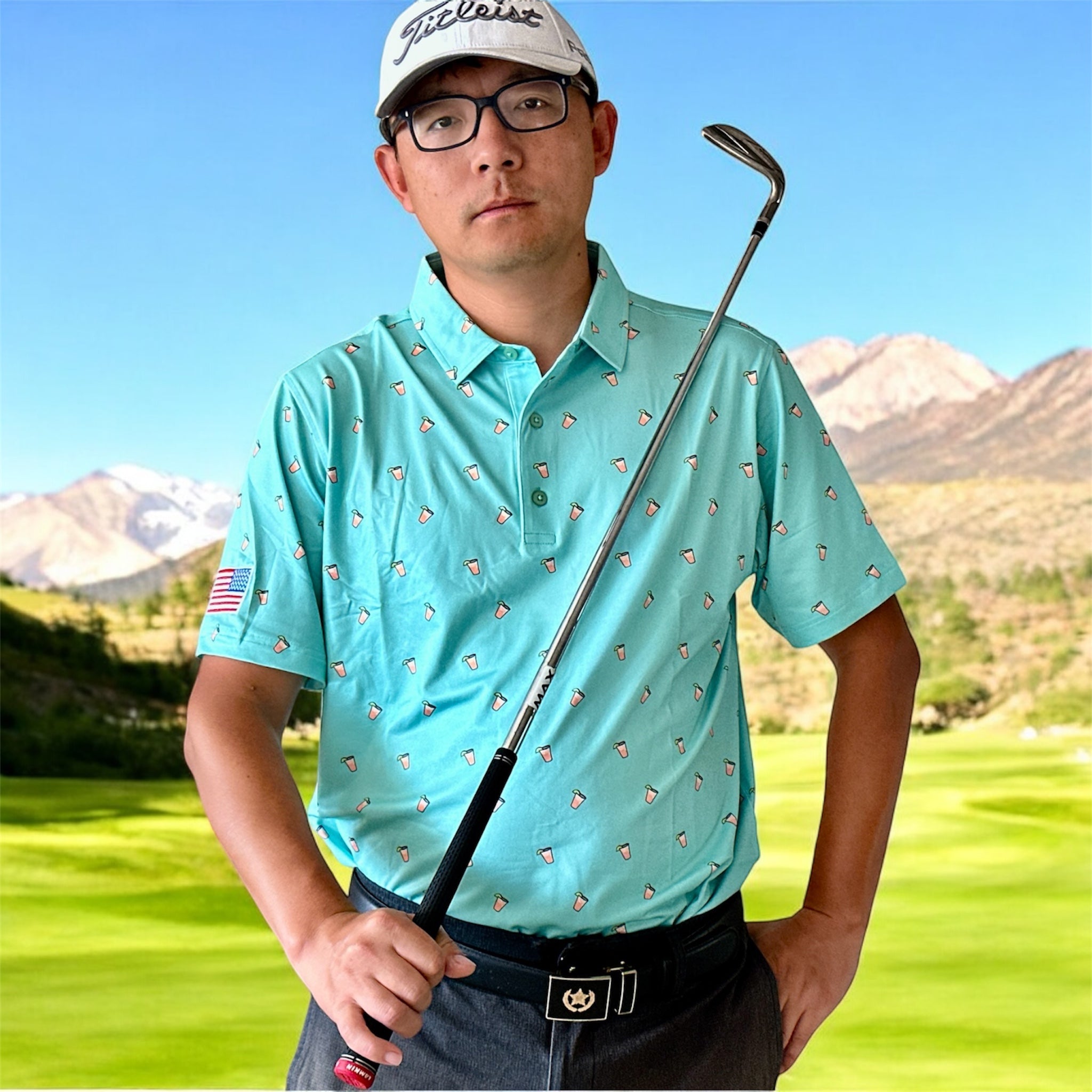 (Men) UniCaddie Ace Golf Polo – Crisp, Classic, Cool in Green!