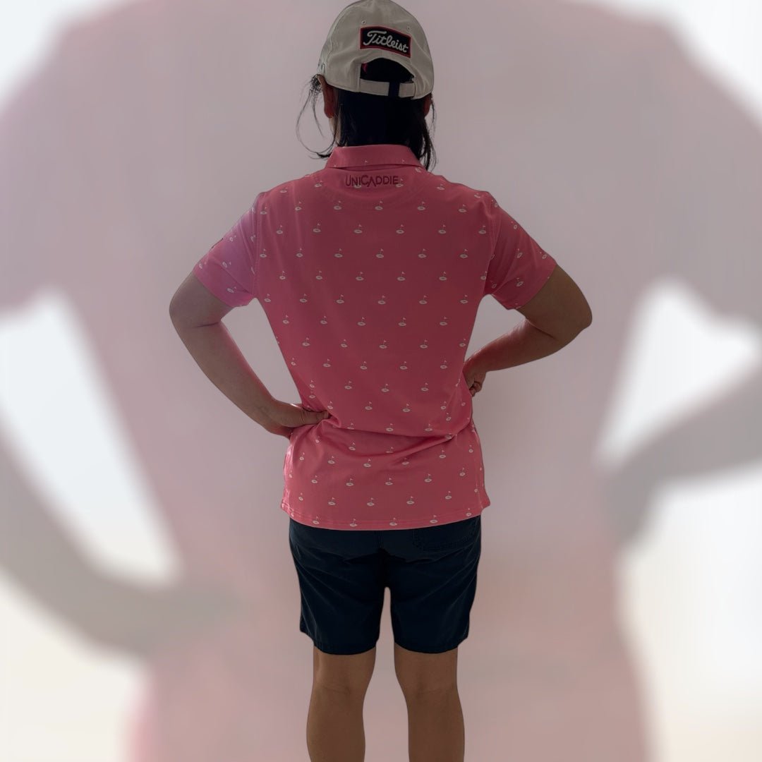 (Women) UniCaddie Ace Golf Polo – Crisp, Classic, Cool in Pink!