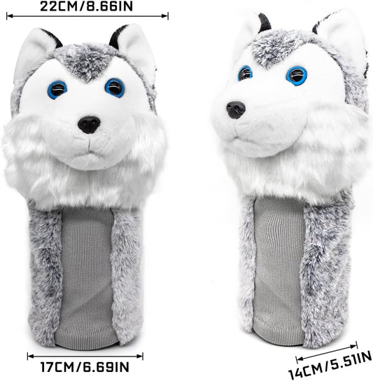 Golf Driver Head Cover (Husky) – Fits 460CC clubs. Perfect for Taylormade, Titleist, Callaway, Ping. Stylish, funny animal design. Durable and universal fit