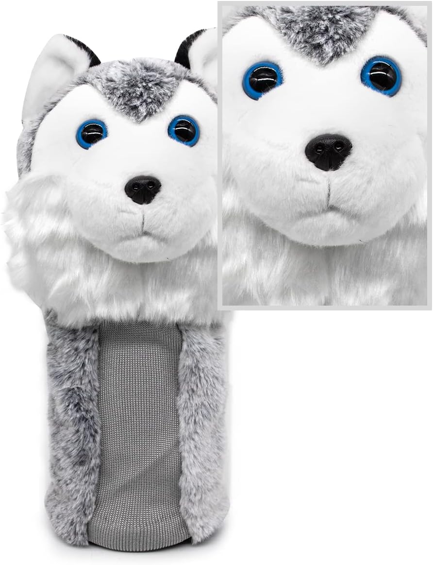 Golf Driver Head Cover (Husky) – Fits 460CC clubs. Perfect for Taylormade, Titleist, Callaway, Ping. Stylish, funny animal design. Durable and universal fit