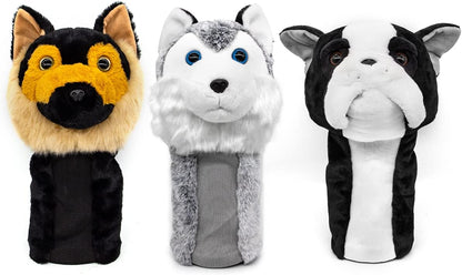 Golf Driver Head Cover (Husky) – Fits 460CC clubs. Perfect for Taylormade, Titleist, Callaway, Ping. Stylish, funny animal design. Durable and universal fit