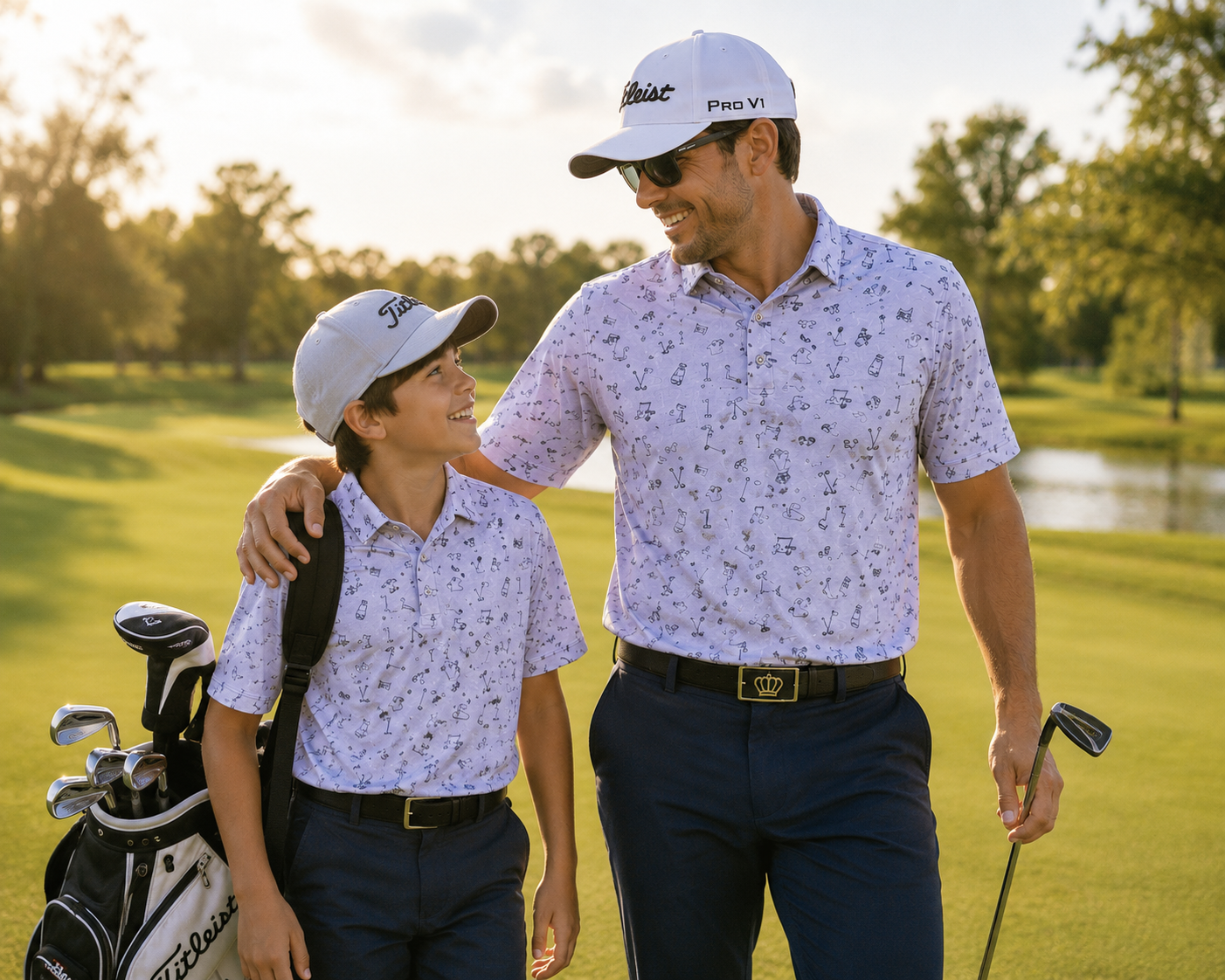 (Men) UniCaddie Ace Golf Polo – Crisp, Classic, Cool in White!