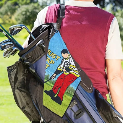 (Just tap it in) Funny Microfiber Towel with Clip – Super Absorbent, Perfect for Golf Fans! Best Christmas, Birthday, or Anniversary Gift!