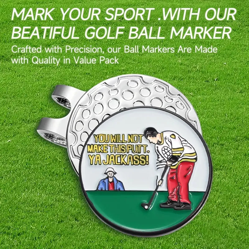 (You will not make this putt) Premium Golf Ball Marker with High-Quality Magnetic Hat Clip – Durable, Strong Hold, and Easy Access on the Course