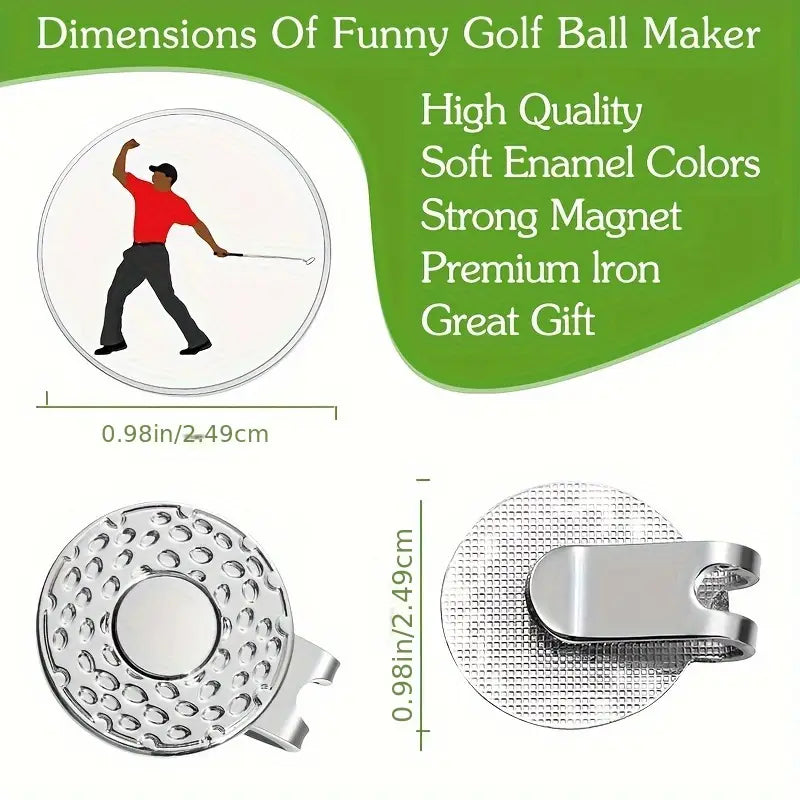 (Tiger) Golf Ball Marker with High-Quality Magnetic Hat Clip – Durable, Strong Hold, and Easy Access on the Course