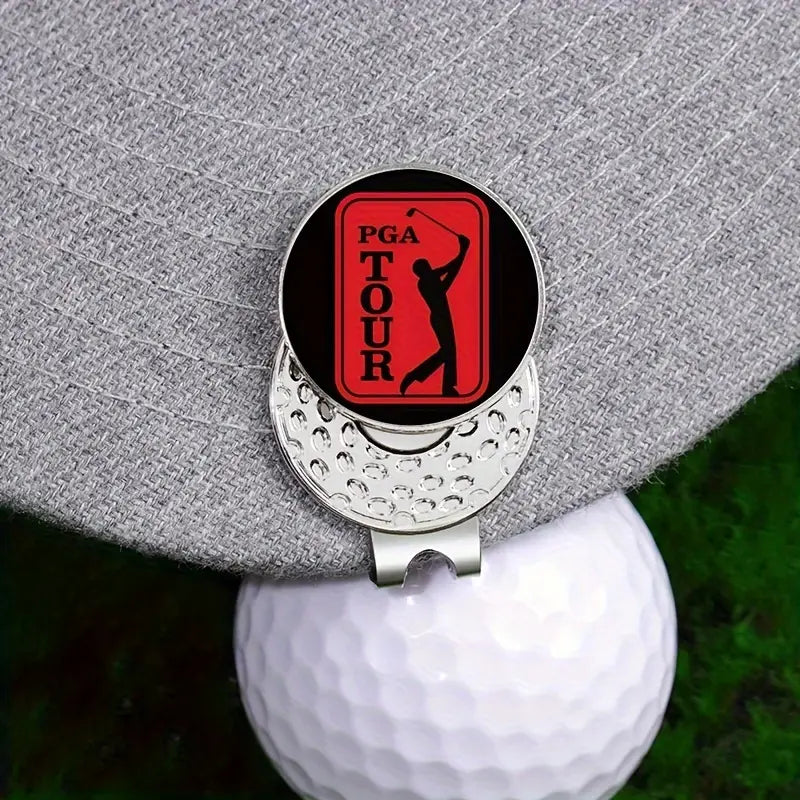 (PGA Tour) Golf Ball Marker with High-Quality Magnetic Hat Clip – Durable, Strong Hold, and Easy Access on the Course