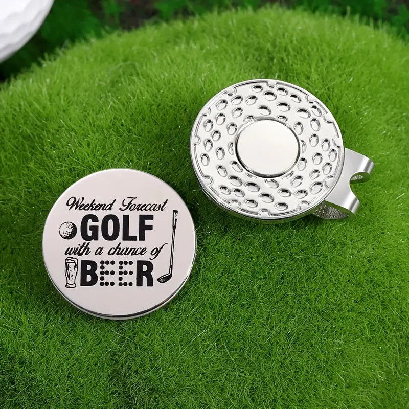 Marker with hat clip ⛳️ Weekend Beer Golf Marker– Never Lose Your Marker Again! 🎯