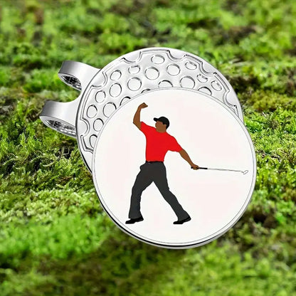 (Tiger) Golf Ball Marker with High-Quality Magnetic Hat Clip – Durable, Strong Hold, and Easy Access on the Course