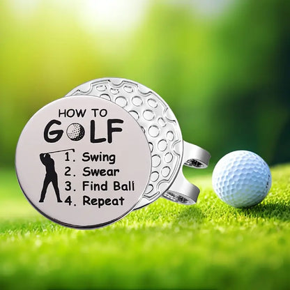 (How to Golf) Golf Ball Marker with High-Quality Magnetic Hat Clip – Durable, Strong Hold, and Easy Access on the Course