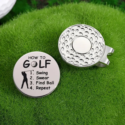 (How to Golf) Golf Ball Marker with High-Quality Magnetic Hat Clip – Durable, Strong Hold, and Easy Access on the Course