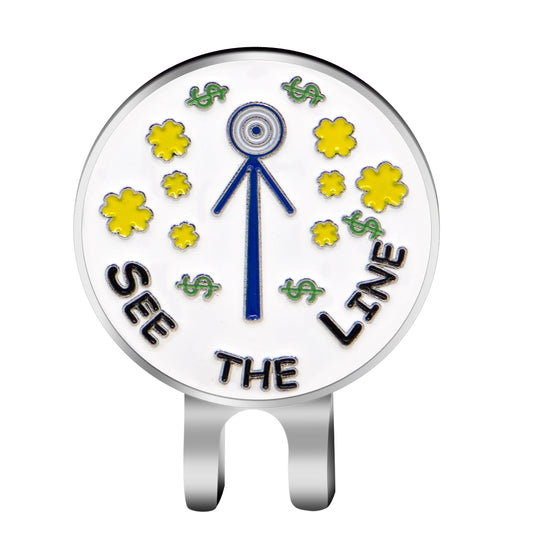 (See The Line) Premium Golf Ball Marker with High-Quality Magnetic Hat Clip – Durable, Strong Hold, and Easy Access on the Course